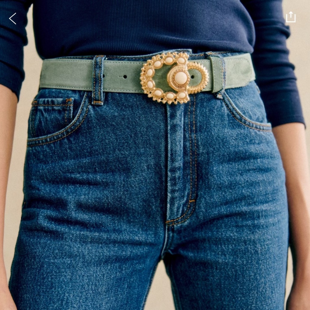 NWOT Sézane Maud Belt Sea Green - Size 80